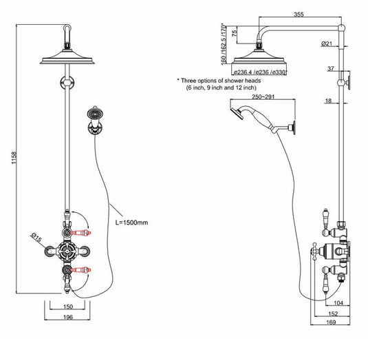 Burlington Avon Thermostatic Two Outlet Exposed Shower Valve Chrome | BAF3S-V16 - Envy Bathrooms Ltd
