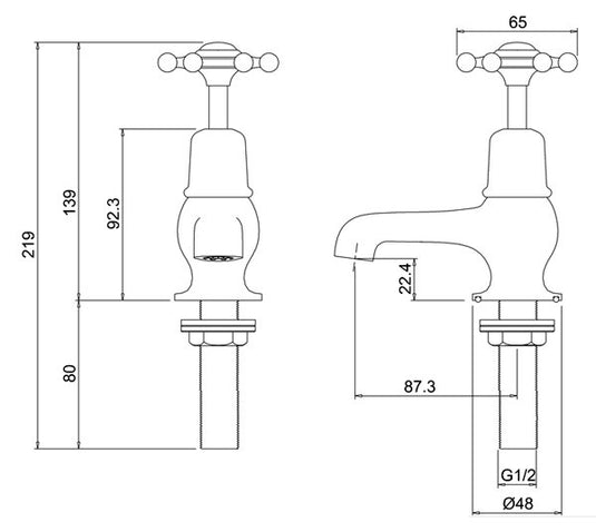 Burlington Birkenhead Basin Taps 3" Chrome | BI1 - Envy Bathrooms Ltd