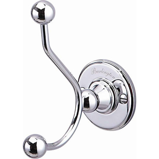 Burlington Chrome Double Robe Hook | A4CHR - Envy Bathrooms Ltd