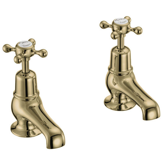 Burlington Claremont Basin Taps 3" Gold | CL1-QT-GOLD - Envy Bathrooms Ltd