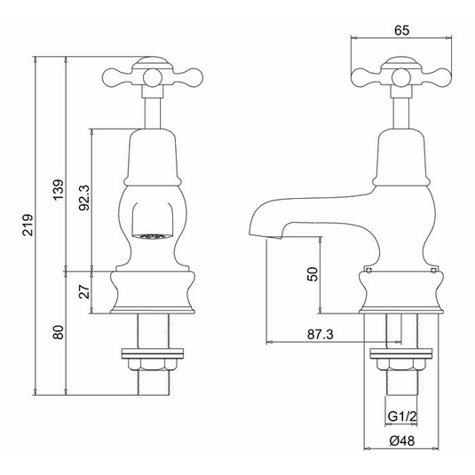 Burlington Claremont Regent Basin Taps 3" Brushed Nickel | CLR1-QT-BNKL - Envy Bathrooms Ltd