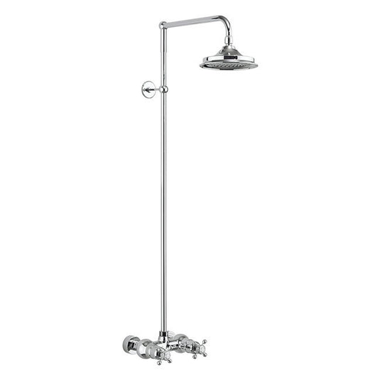 Burlington Eden Thermostatic Single Outlet Exposed Shower Bar Valve Chrome | BEF1S-V16 - Envy Bathrooms Ltd