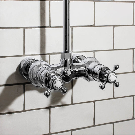 Burlington Eden Thermostatic Single Outlet Exposed Shower Bar Valve Chrome | BEF1S-V16 - Envy Bathrooms Ltd