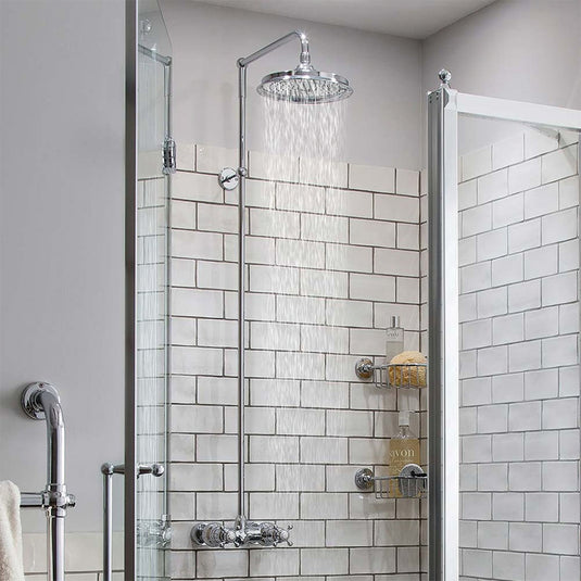 Burlington Eden Thermostatic Single Outlet Exposed Shower Bar Valve Chrome | BEF1S-V16 - Envy Bathrooms Ltd