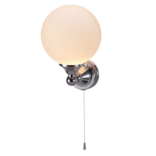 Burlington Edwardian Single Round Light with Pull Cord Chrome | T50 - Envy Bathrooms Ltd