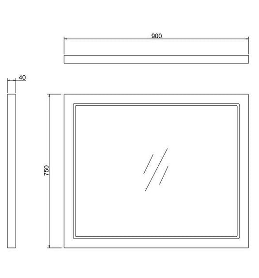 Burlington Framed 90 Mirror Classic Grey | M9OG - Envy Bathrooms Ltd