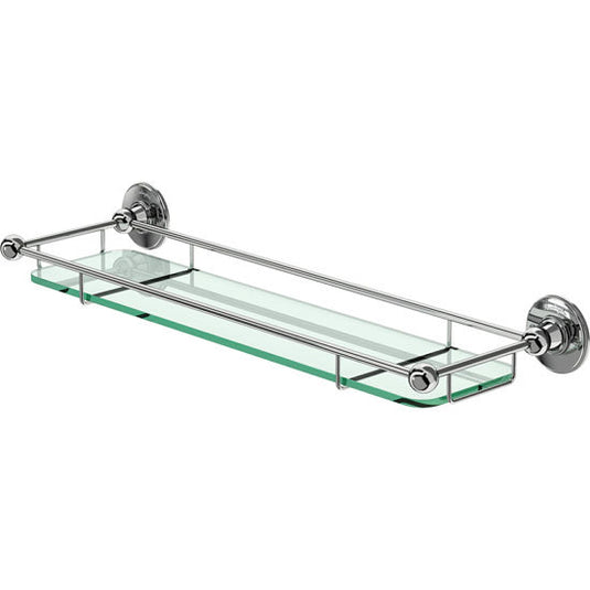 Burlington Glass Shelf With Chrome Guard Rail Chrome | A18CHR - Envy Bathrooms Ltd