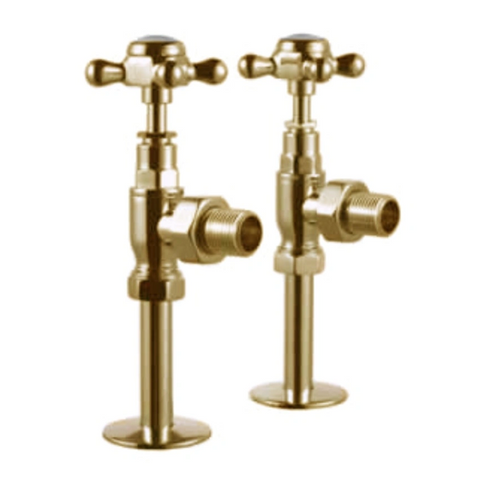 Burlington Gold Angled Radiator Valves Gold | R6GOLD - Envy Bathrooms Ltd