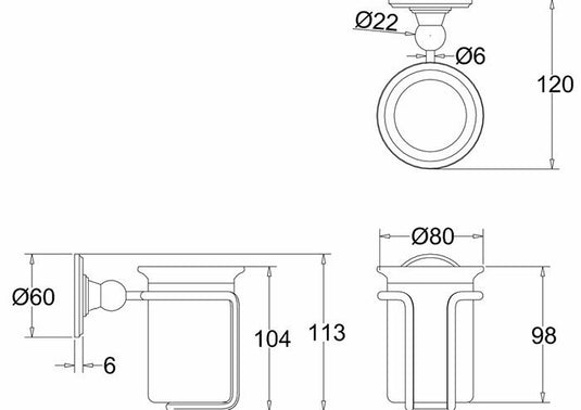 Burlington Gold Tumbler Holder Gold | A2-GOLD - Envy Bathrooms Ltd