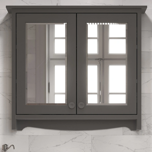 Burlington Guild 650mm Bathroom Mirror Cabinet Ashbee Grey | GU6057AG_CAB - Envy Bathrooms Ltd