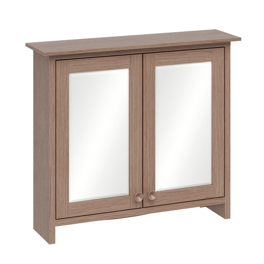 Burlington Guild 650mm Bathroom Mirror Cabinet Dark Oak | GU6557DOK_CAB - Envy Bathrooms Ltd