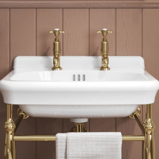 Burlington Guild Basin Pillar Taps 165.7mm Gold | GU150DNG - Envy Bathrooms Ltd