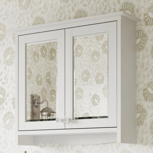 Burlington Guild Mirror Cabinet 650mm Varley White | GU6057VW_CAB - Envy Bathrooms Ltd