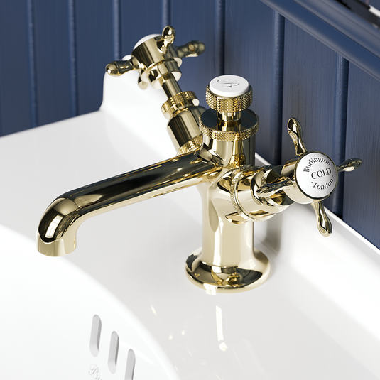 Burlington Guild Mono Basin Mixer Gold | GU110DNG - Envy Bathrooms Ltd
