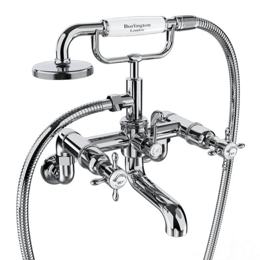 Burlington Guild Wall Mounted Bath Shower Mixer Chrome | BU_GU422WC - Envy Bathrooms Ltd