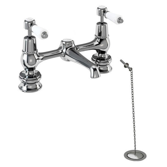 Burlington Kensington Regent 2 Tap Hole Bridge Basin Mixer Chrome | KER10 - Envy Bathrooms Ltd