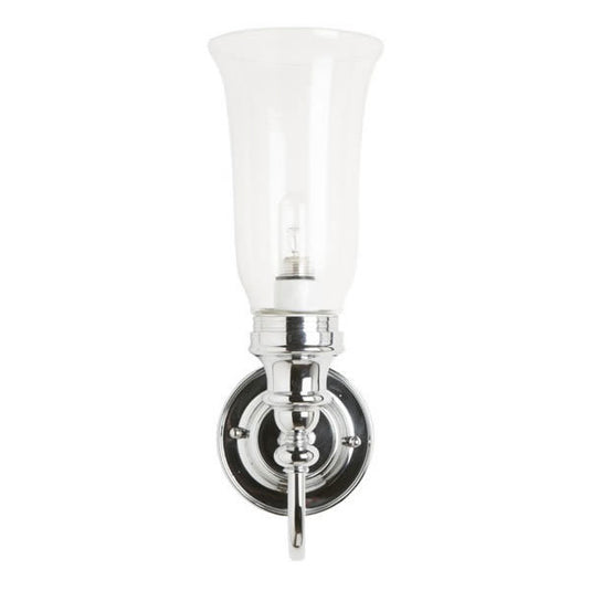 Burlington Ornate Wall Light Chrome Base Vase Clear Glass Shade | BL24 - Envy Bathrooms Ltd
