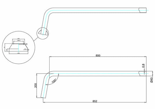 Burlington P-Trap Connection Pipe 40x872x220mm Gold | W21-GOLD - Envy Bathrooms Ltd