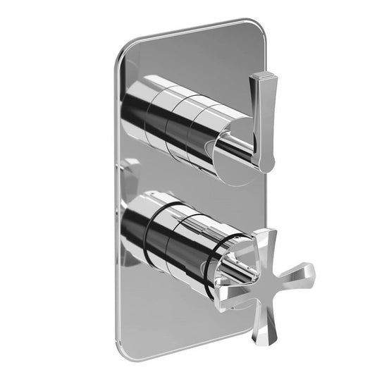 Burlington Riviera Art Deco 2 Outlet Thermostatic Concealed Shower Valve Chrome | R2SV-CHR - Envy Bathrooms Ltd