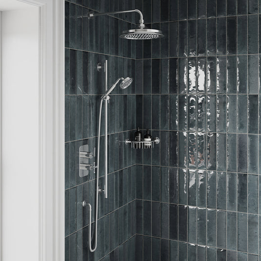Burlington Riviera Art Deco 2 Outlet Thermostatic Concealed Shower Valve Chrome | R2SV-CHR - Envy Bathrooms Ltd