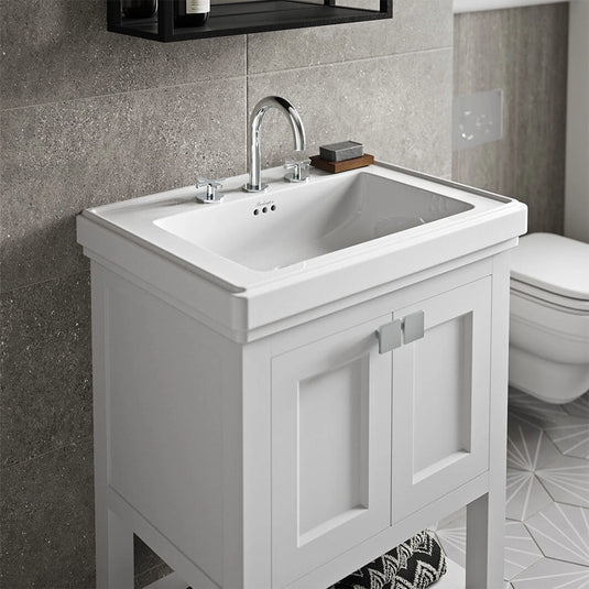 Burlington Riviera Art Deco 3 Hole Deck Basin Mixer Chrome | RIV6-CHR - Envy Bathrooms Ltd