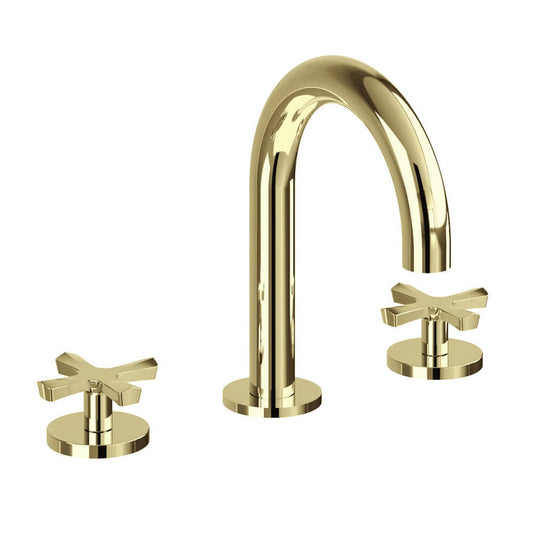 Burlington Riviera Art Deco 3 Hole Deck Basin Mixer Gold | RIV6-GOLD - Envy Bathrooms Ltd
