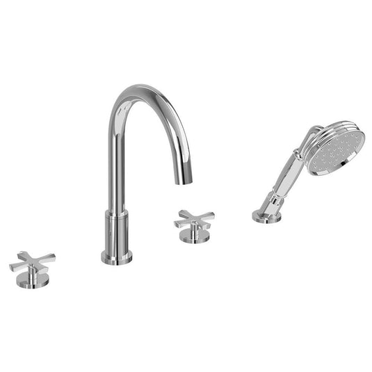 Burlington Riviera Art Deco 4 Hole Bath Shower Mixer Chrome | RIV33-CHR - Envy Bathrooms Ltd