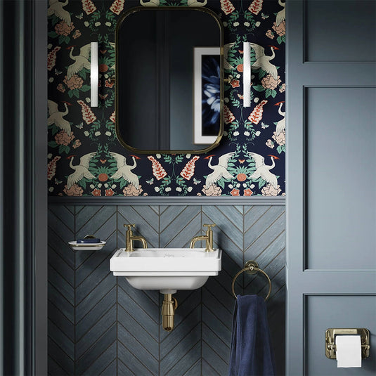 Burlington Riviera Art Deco Basin Pillar Taps Gold | RIV7-GOLD - Envy Bathrooms Ltd
