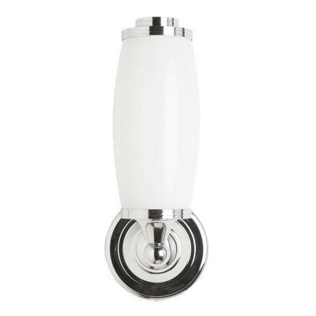 Burlington Round Light with Chrome Base and Tube Frosted Glass Shade | EL/BL13 - Envy Bathrooms Ltd