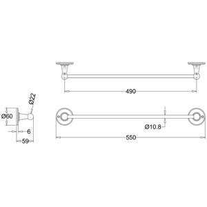Burlington Single Chrome Towel Rail Chrome | A7CHR - Envy Bathrooms Ltd