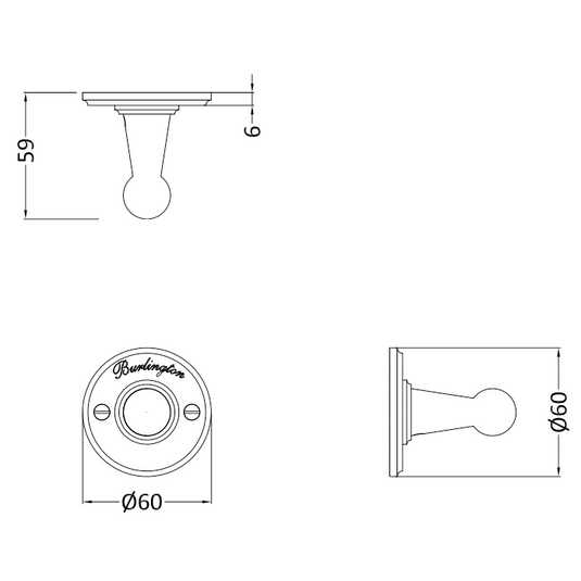 Burlington Single Robe Hook Brushed Nickel | A14-BNKL - Envy Bathrooms Ltd