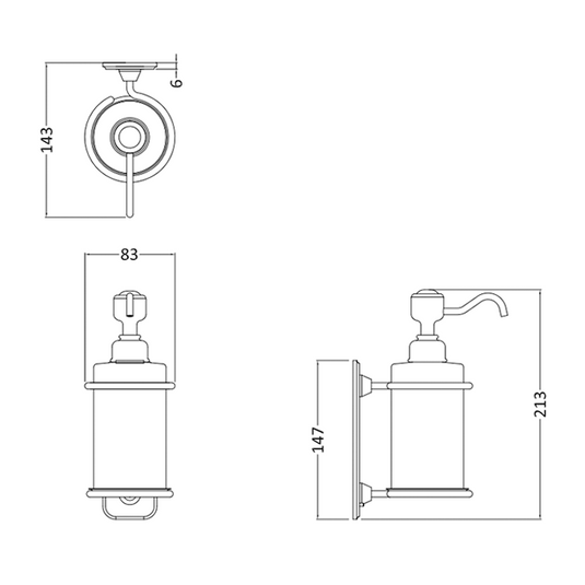 Burlington Single Soap Dispenser - Brushed Nickel | A19-BNKL - Envy Bathrooms Ltd