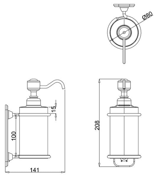 Burlington Single Soap Dispenser Chrome | A19CHR - Envy Bathrooms Ltd