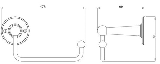 Burlington Toilet Roll Holder Without Cover Chrome | A16CHR - Envy Bathrooms Ltd