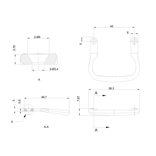 Burlington Toilet Seat Handle Brushed Nickel | A51-BNKL - Envy Bathrooms Ltd