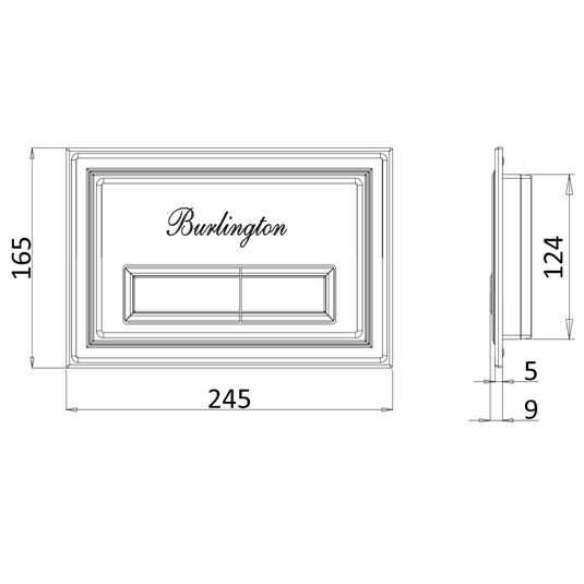 Burlington Traditional Dual Flush Plate Chrome | BURPLATEC - Envy Bathrooms Ltd
