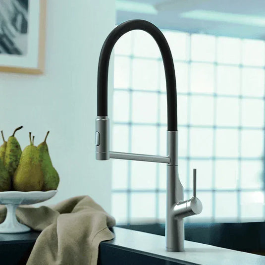 Clearwater Alasia Pro Single Lever Pull Out Kitchen Sink Mixer Tap - Brushed Nickel - ALA30BN - Envy Bathrooms Ltd
