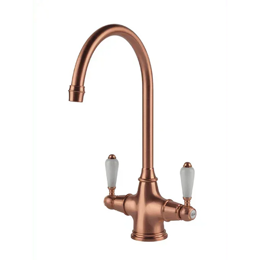 Clearwater Alrisha Twin Lever Monobloc Kitchen Sink Mixer Tap - Brushed Copper - ALR2BC - Envy Bathrooms Ltd
