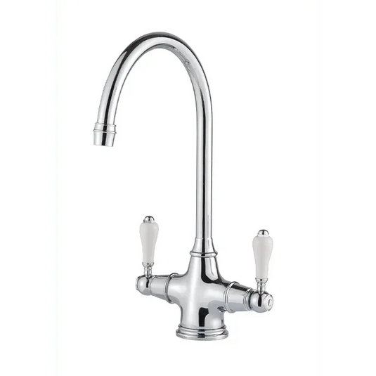 Clearwater Alrisha Twin Lever Monobloc Kitchen Sink Mixer Tap - Chrome - ALR2CP - Envy Bathrooms Ltd