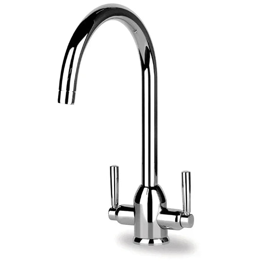 Clearwater Alzira C Twin Lever Monobloc Kitchen Sink Mixer Tap - Chrome - ALZCP - Envy Bathrooms Ltd