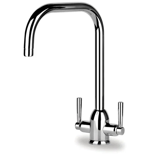 Clearwater Alzira U Twin Lever Monobloc Kitchen Sink Mixer Tap - Chrome - CAMCP - Envy Bathrooms Ltd