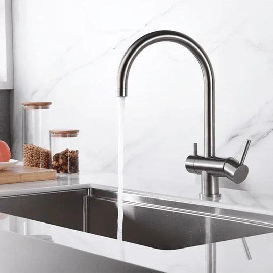 Clearwater Aquarius Filtered Water Kitchen Sink Mixer Tap - Polished Stainless Steel - AQ2SS - Envy Bathrooms Ltd