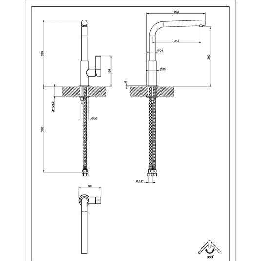 Clearwater Auriga Single Lever Monobloc Kitchen Sink Mixer Tap - Brushed Nickel - CW00114BN - Envy Bathrooms Ltd