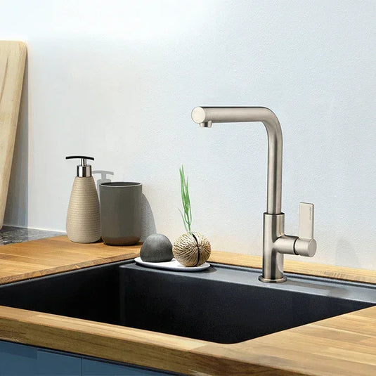 Clearwater Auriga Single Lever Monobloc Kitchen Sink Mixer Tap - Brushed Nickel - CW00114BN - Envy Bathrooms Ltd