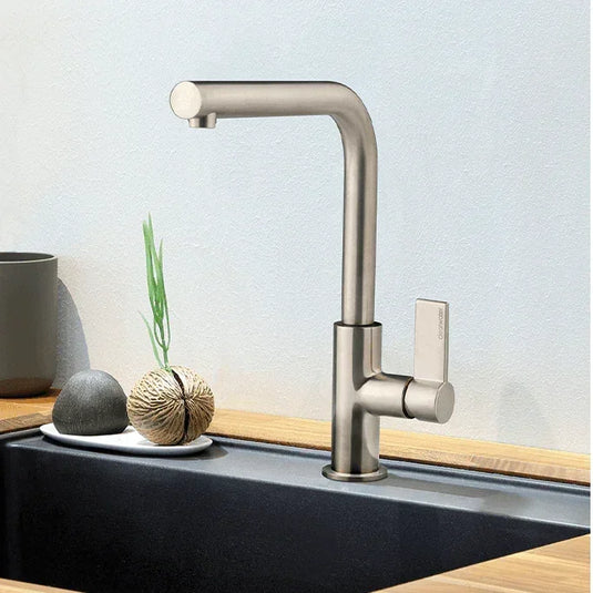 Clearwater Auriga Single Lever Monobloc Kitchen Sink Mixer Tap - Brushed Nickel - CW00114BN - Envy Bathrooms Ltd