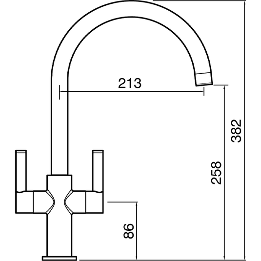 Clearwater Auva C Twin Lever Monobloc Kitchen Sink Mixer Tap - Brushed Nickel - AU2BS - Envy Bathrooms Ltd