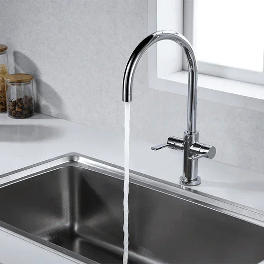 Clearwater Auva C Twin Lever Monobloc Kitchen Sink Mixer Tap - Chrome - AU2CP - Envy Bathrooms Ltd
