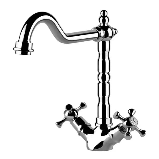 Clearwater Baroc Twin Lever Monobloc Kitchen Sink Mixer Tap - Chrome - BAC - Envy Bathrooms Ltd