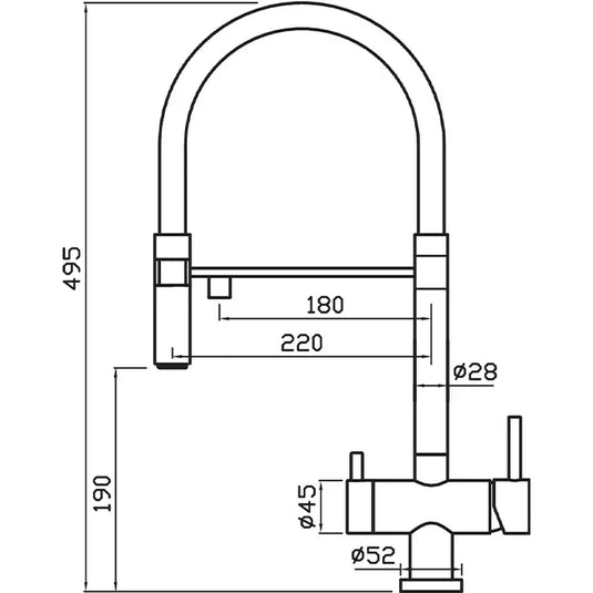 Clearwater Bellatrix Filtered Water Pull Out Kitchen Sink Mixer Tap - Gun Metal - BE7GM - Envy Bathrooms Ltd