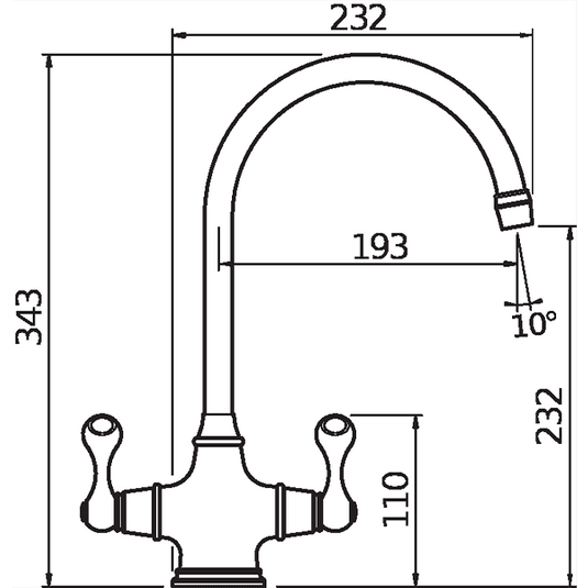 Clearwater Coriolis Twin Lever Monobloc Kitchen Sink Mixer Tap - Brushed Bronze - CO2BZ - Envy Bathrooms Ltd